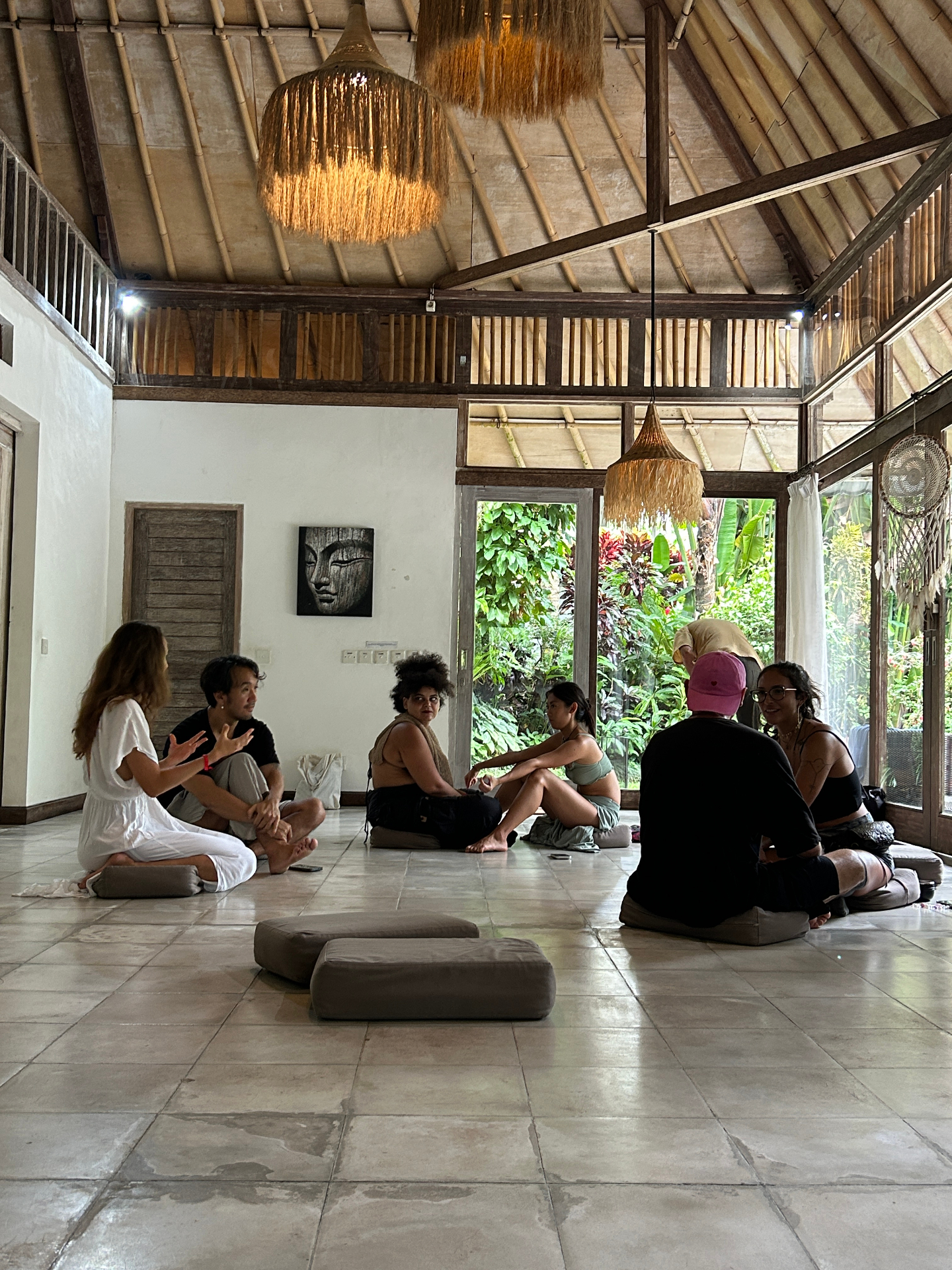 Group dialogue and shared reflection between participants during a workshop session