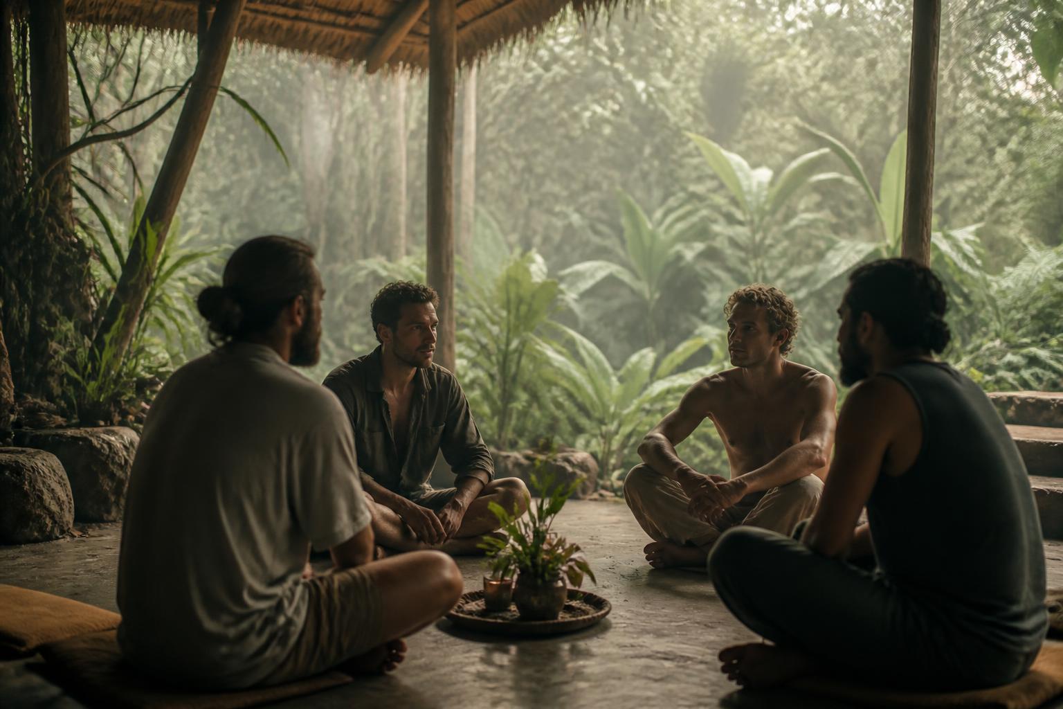 Facilitated private men's work in a quiet space at Samyama, Ubud