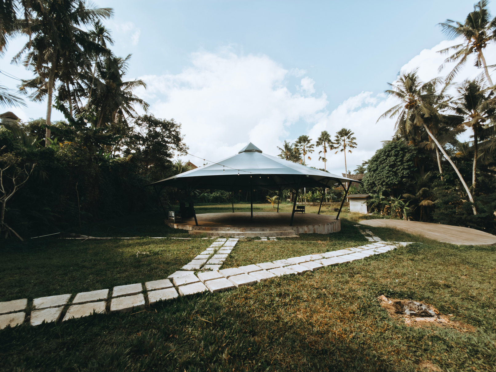 View of Nataraja from the garden path
