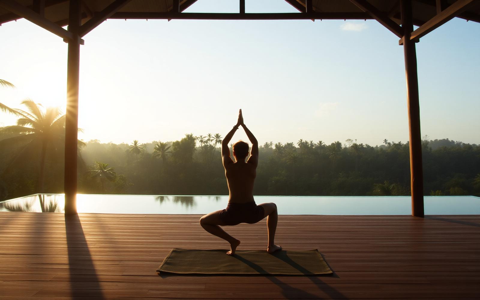 A quiet private yoga and meditation practice space at Samyama, Ubud