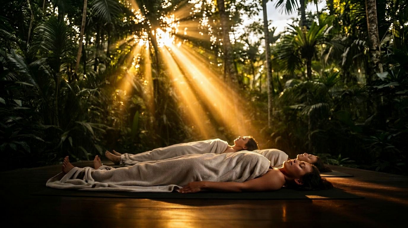 A deeply restful Yoga Nidra session at Samyama, Ubud
